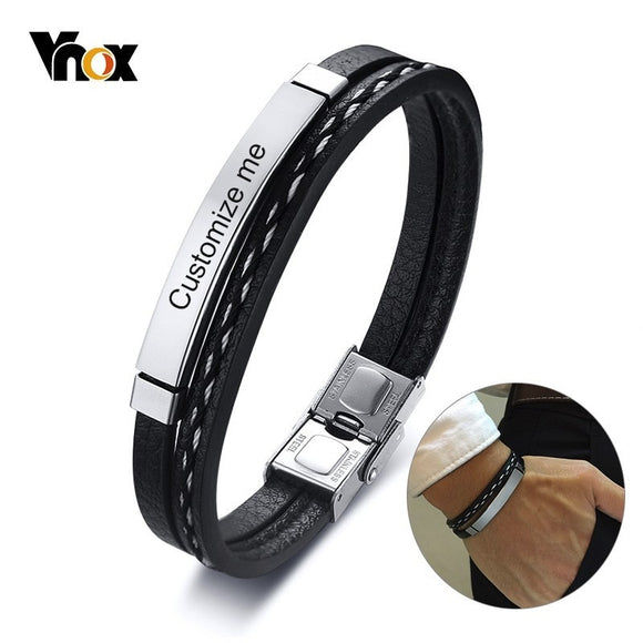 Vnox Multi Layer Leather Bracelets